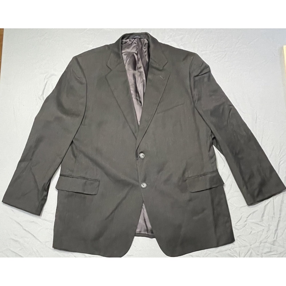 Loro Piana Made in USA Joseph Abboud mens solid black wool blazer sport coat 46R